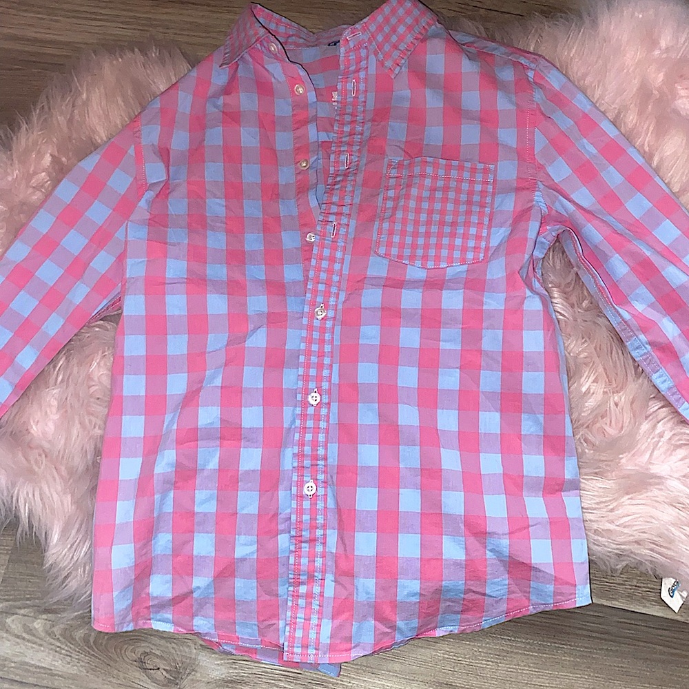 Women’s pink and blue plaid long sleeve